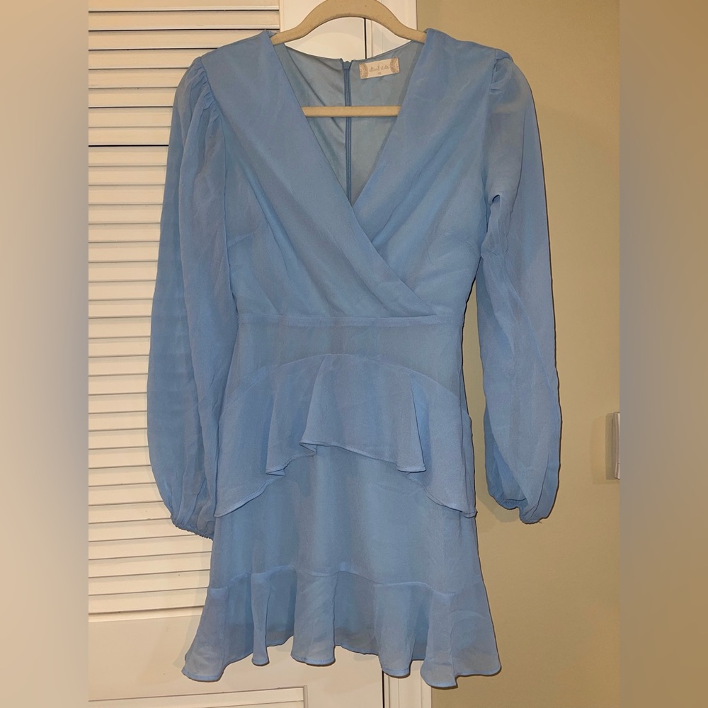 Altar'd State Light Blue Long Sleeve Dress
